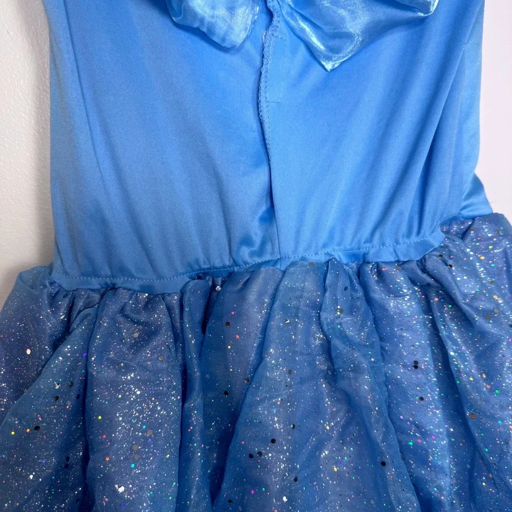 Disney Cinderella Blue Butterfly Sparkle‎ Costume Dress Girls 7-8 Fairy Princess